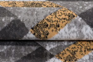 Teppich Maya Grau Gelb Abstrakt Zigzags