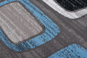 Teppich Maya Blau Grau Geometrisch