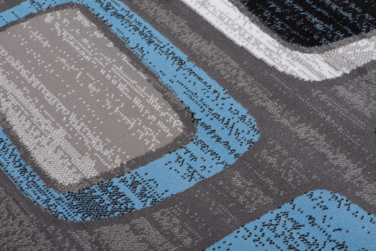 Teppich Maya Blau Grau Geometrisch