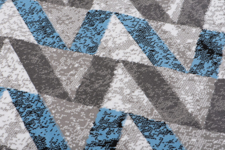 Teppich Maya Grau Blau Abstrakt Zigzags