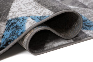 Teppich Maya Grau Blau Abstrakt Zigzags