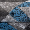 Teppich Maya Grau Blau Abstrakt Zigzags