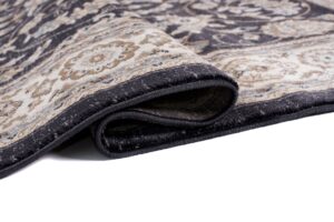 Teppich Colorado Traditioneller Schwarz Creme Floral