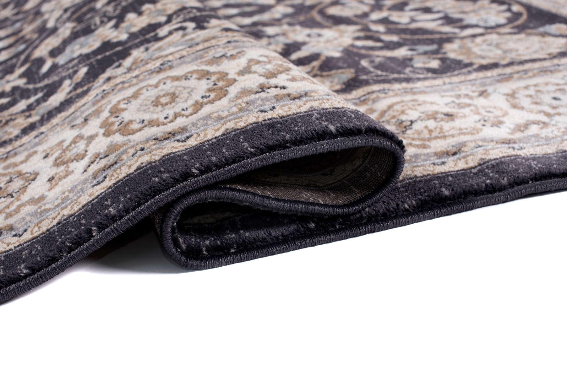 Teppich Colorado Traditioneller Schwarz Creme Floral