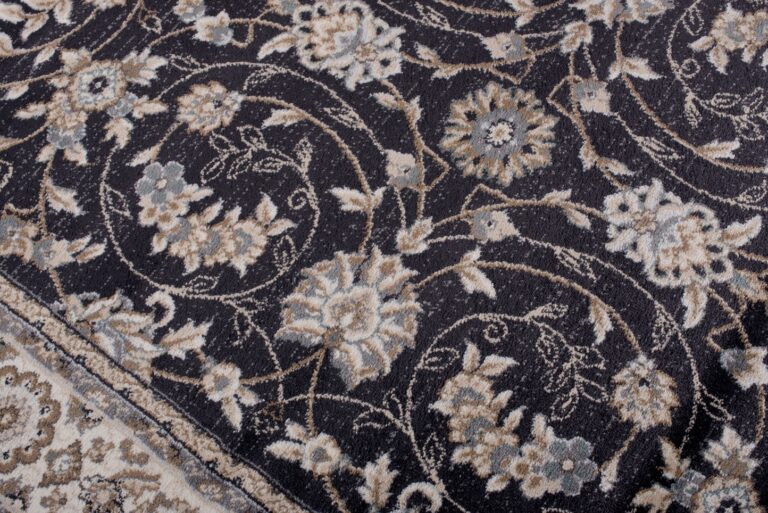 Teppich Colorado Traditioneller Schwarz Creme Floral