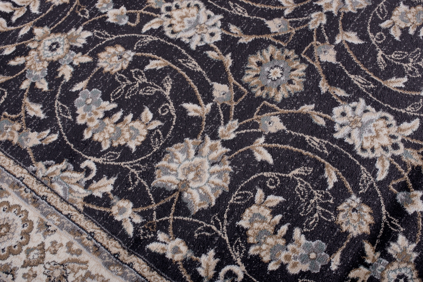 Teppich Colorado Traditioneller Schwarz Creme Floral