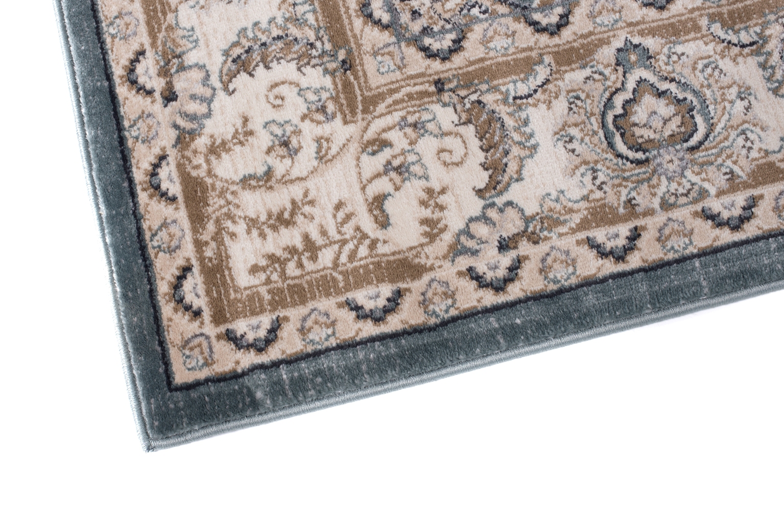 Teppich Colorado Klassisch Blau Beige Ornament