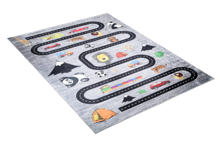 Teppich Emma Kinderzimmer Grau Straße Anti-Rutsch