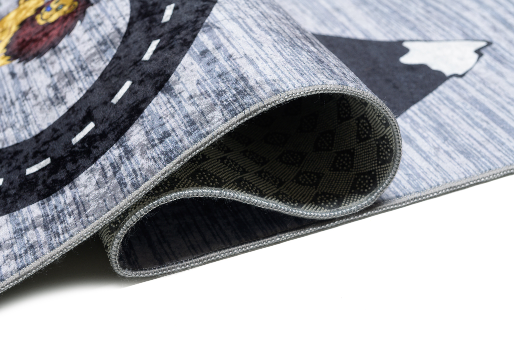 Teppich Emma Kinderzimmer Grau Straße Anti-Rutsch