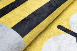 Teppich Emma Kinderzimmer Grau Gelb Löwe Rutschfest