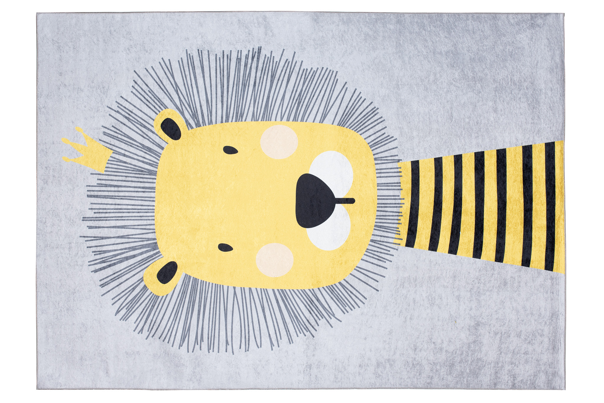 Teppich Emma Kinderzimmer Grau Gelb Löwe Rutschfest