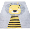 Teppich Emma Kinderzimmer Grau Gelb Löwe Rutschfest