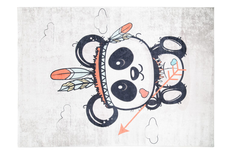Teppich Emma Kinderzimmer Grau Meliert Panda