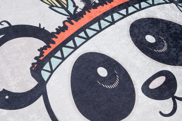 Teppich Emma Kinderzimmer Grau Meliert Panda