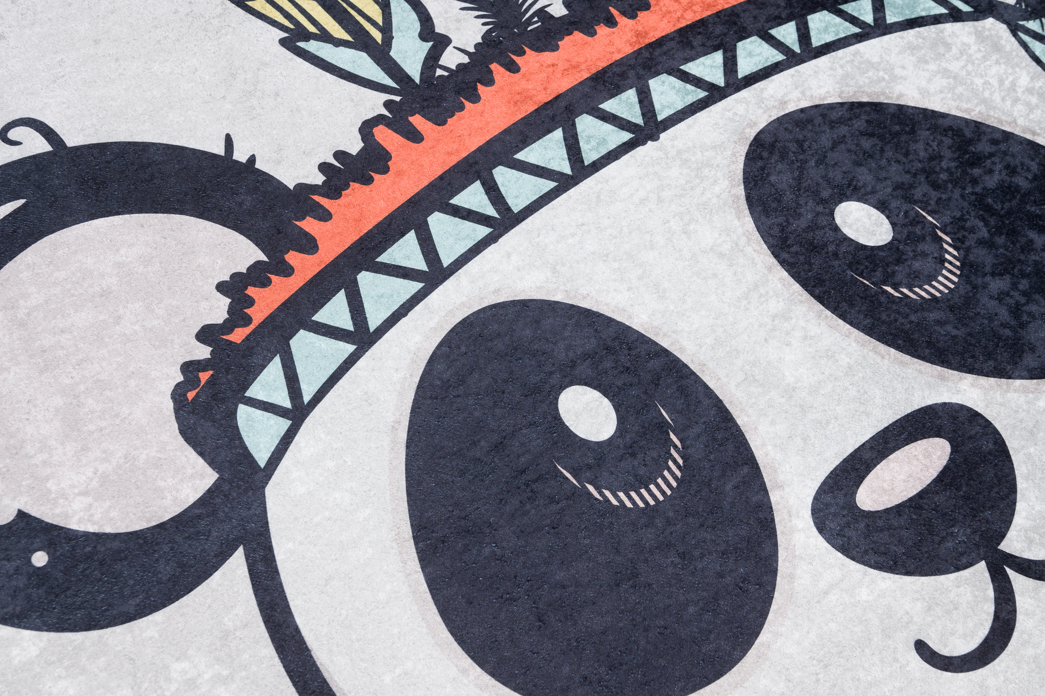 Teppich Emma Kinderzimmer Grau Meliert Panda