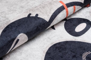 Teppich Emma Kinderzimmer Grau Meliert Panda