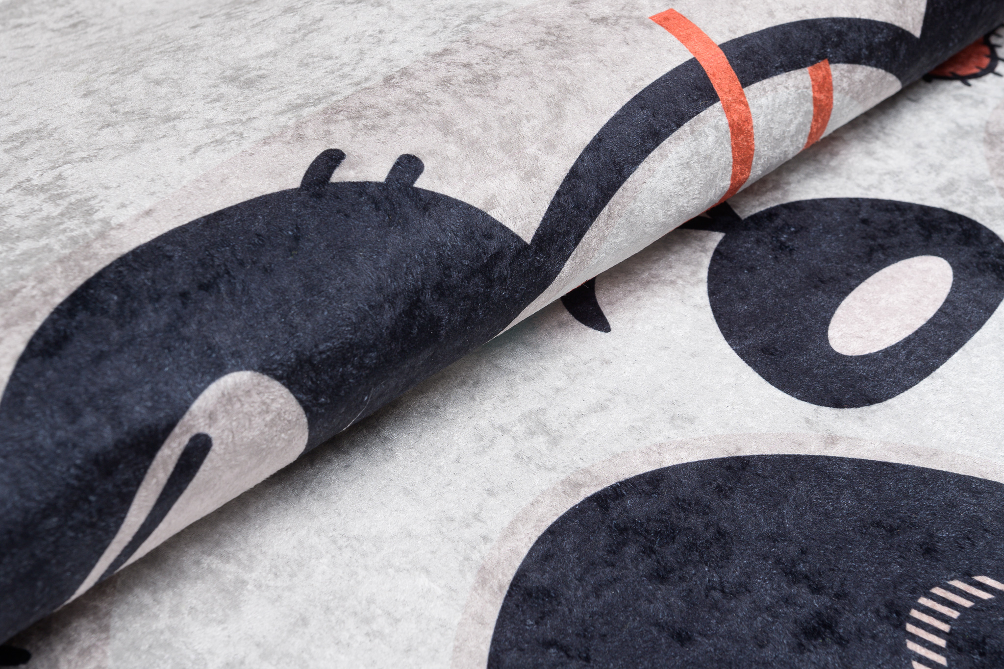 Teppich Emma Kinderzimmer Grau Meliert Panda