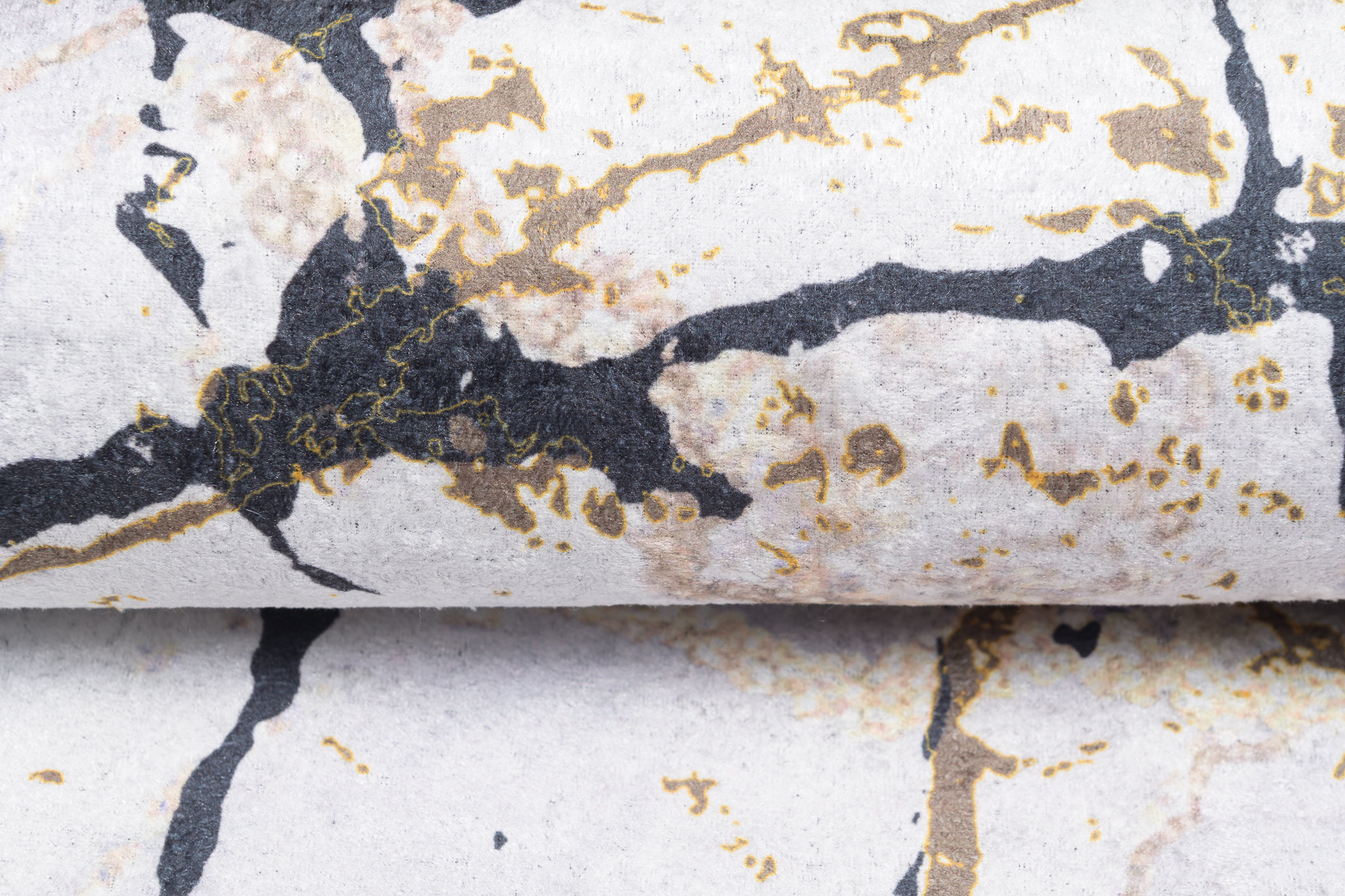 Teppich Toscana Creme Gold Schwarz Marmor