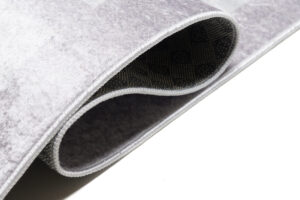 Teppich Toscana Fransen Hellgrau Rahmen