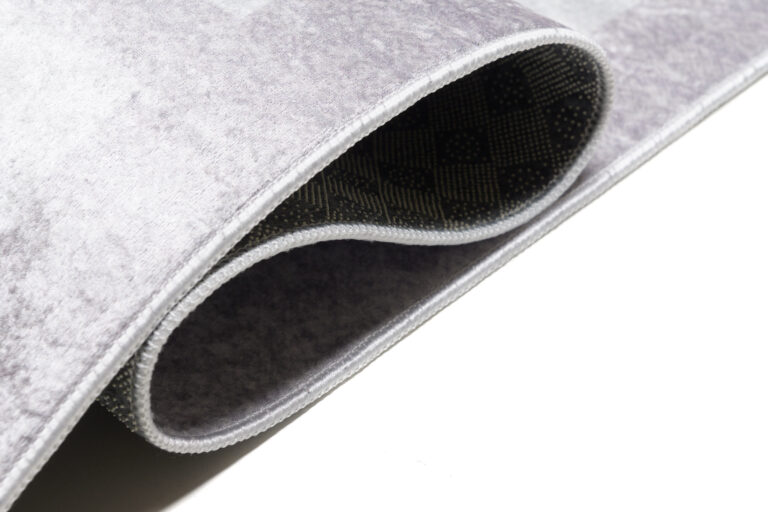 Teppich Toscana Fransen Hellgrau Rahmen