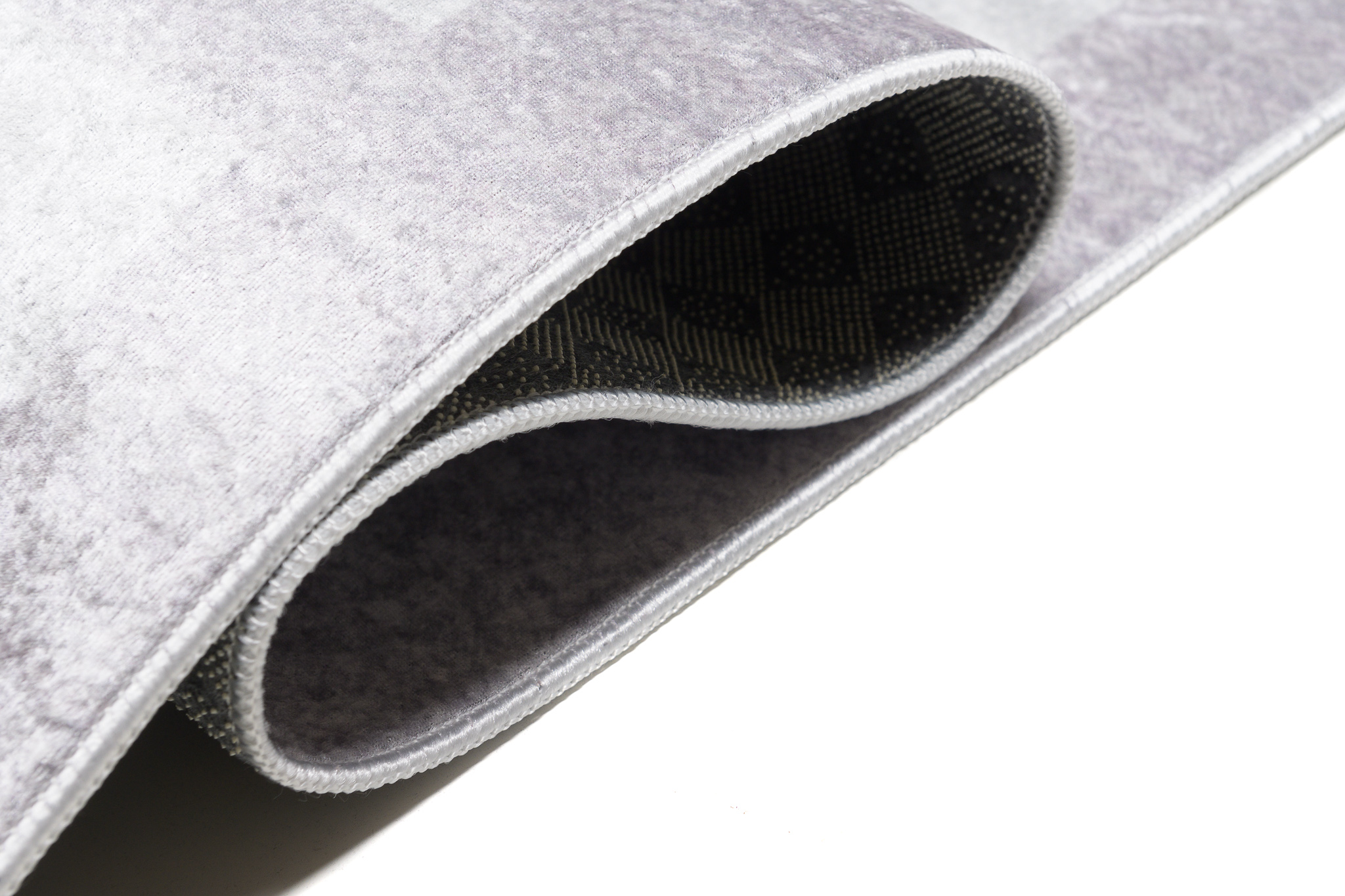 Teppich Toscana Fransen Hellgrau Rahmen