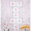 Teppich Emma Kinderzimmer Rosa Hasen Himmel und Hölle