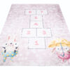Teppich Emma Kinderzimmer Rosa Hasen Himmel und Hölle