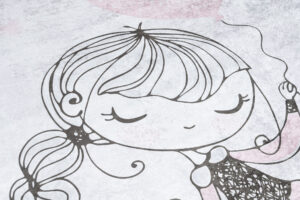 Teppich Emma Kinderzimmer Grau Mädchen Bär Rutschfest