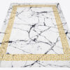 Teppich Toscana Grau Marmor Goldrahmen Rutschfest