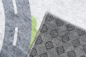 Teppich Emma Rutschfest Waschbar Grau Baustelle Straße