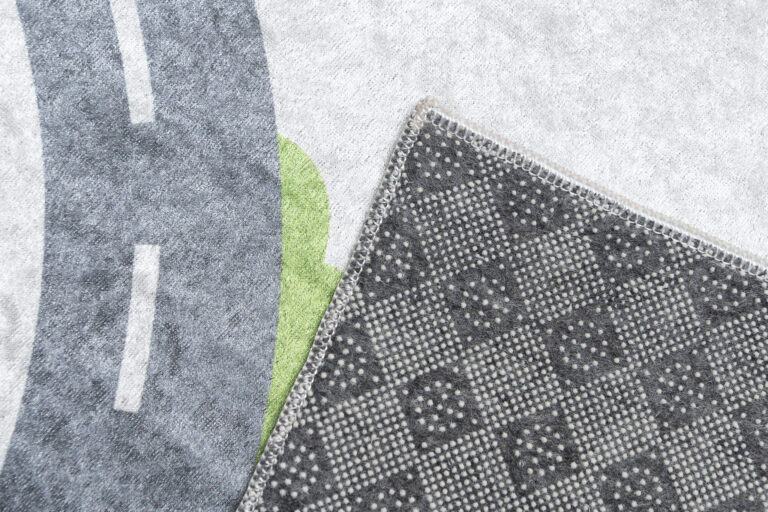 Teppich Emma Rutschfest Waschbar Grau Baustelle Straße