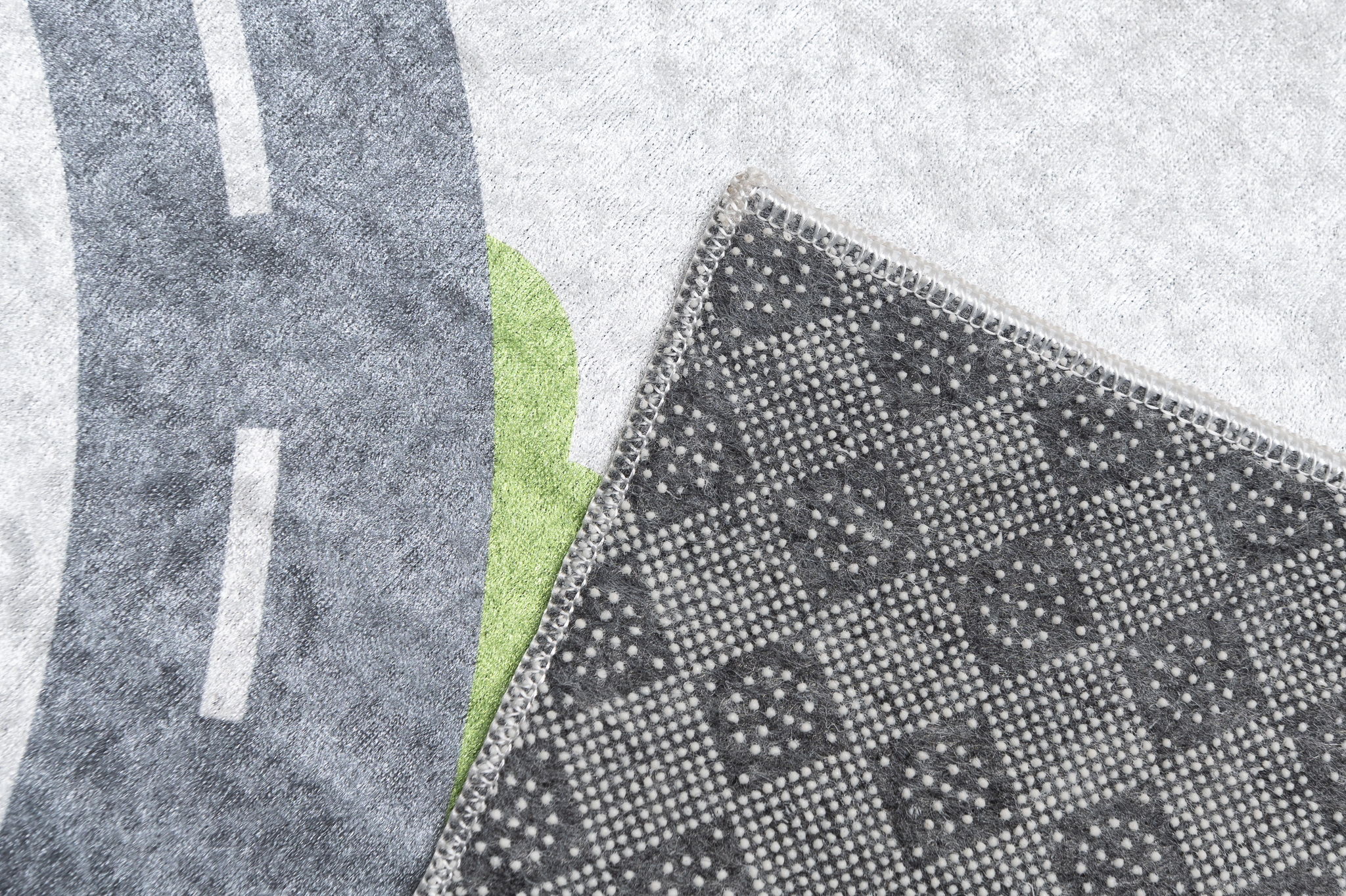 Teppich Emma Rutschfest Waschbar Grau Baustelle Straße