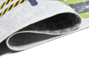 Teppich Emma Rutschfest Waschbar Grau Baustelle Straße