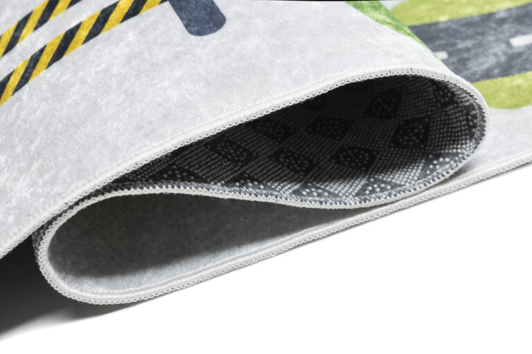 Teppich Emma Rutschfest Waschbar Grau Baustelle Straße