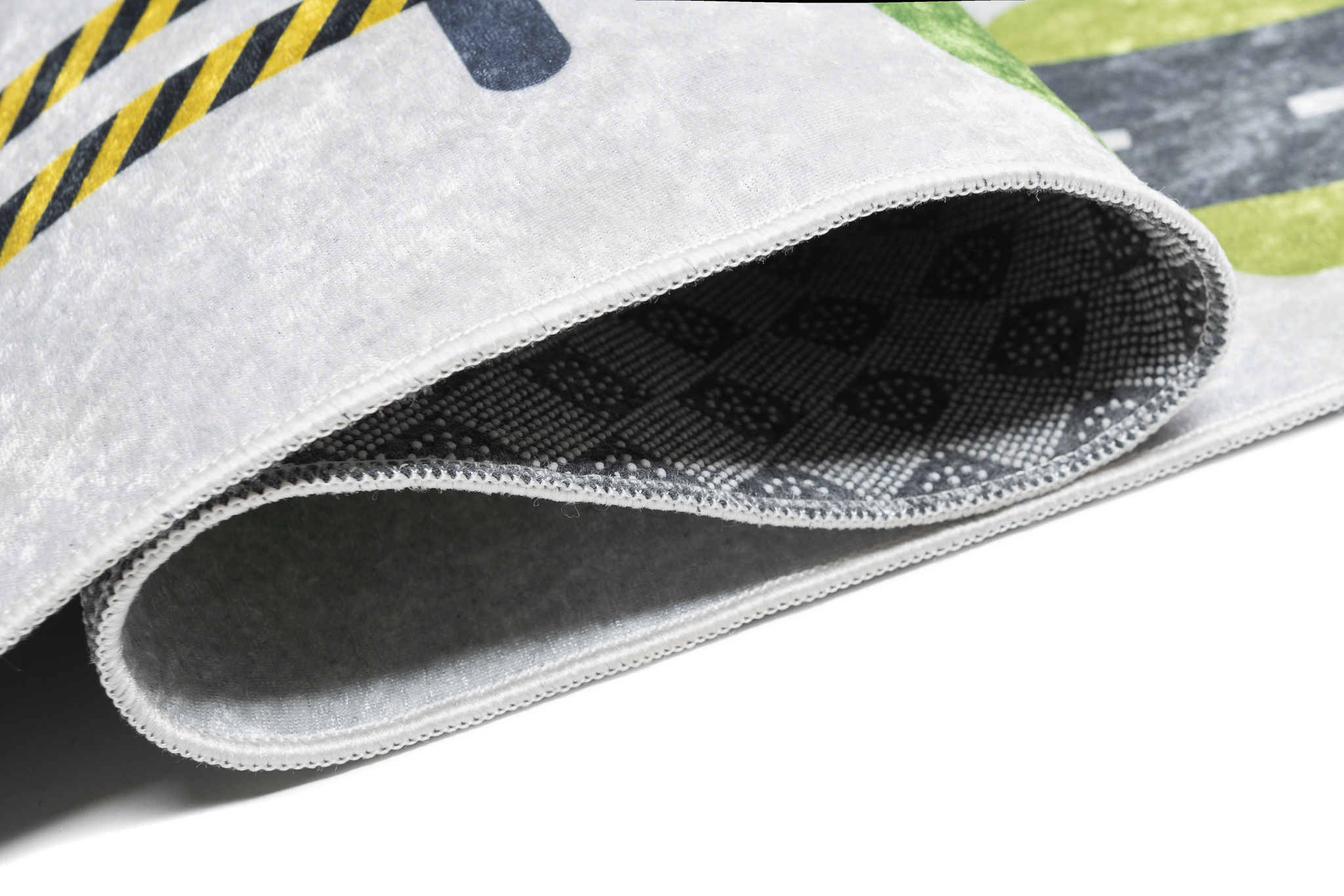 Teppich Emma Rutschfest Waschbar Grau Baustelle Straße