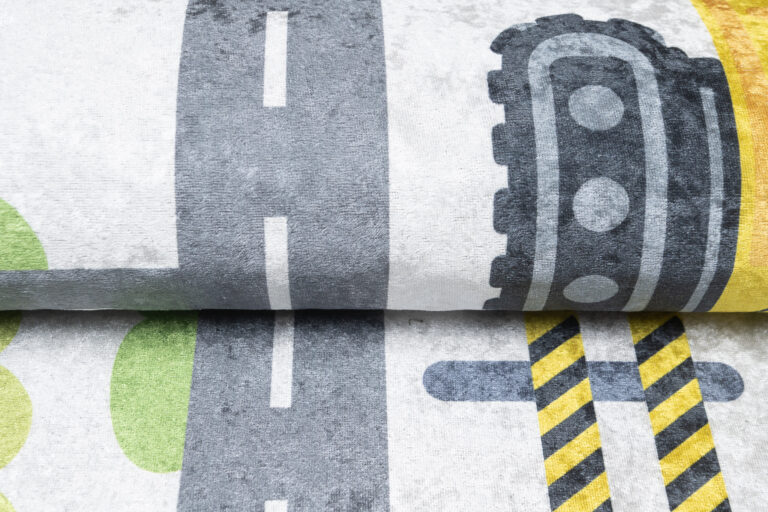 Teppich Emma Rutschfest Waschbar Grau Baustelle Straße