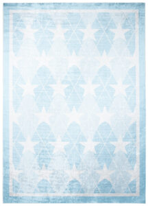 Teppich Emma Rutschfest Waschbar Blau Sterne
