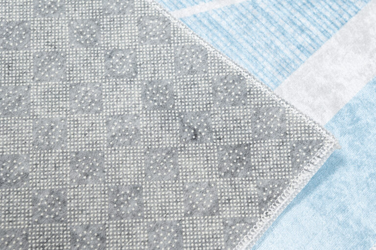 Teppich Emma Rutschfest Waschbar Blau Sterne