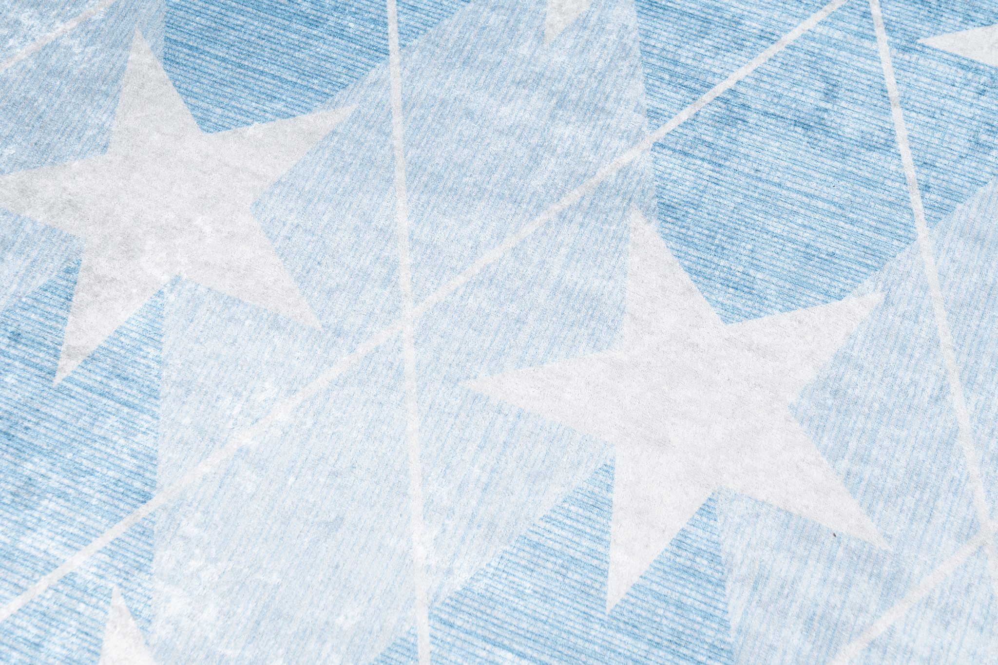 Teppich Emma Rutschfest Waschbar Blau Sterne