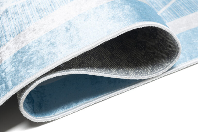 Teppich Emma Rutschfest Waschbar Blau Sterne