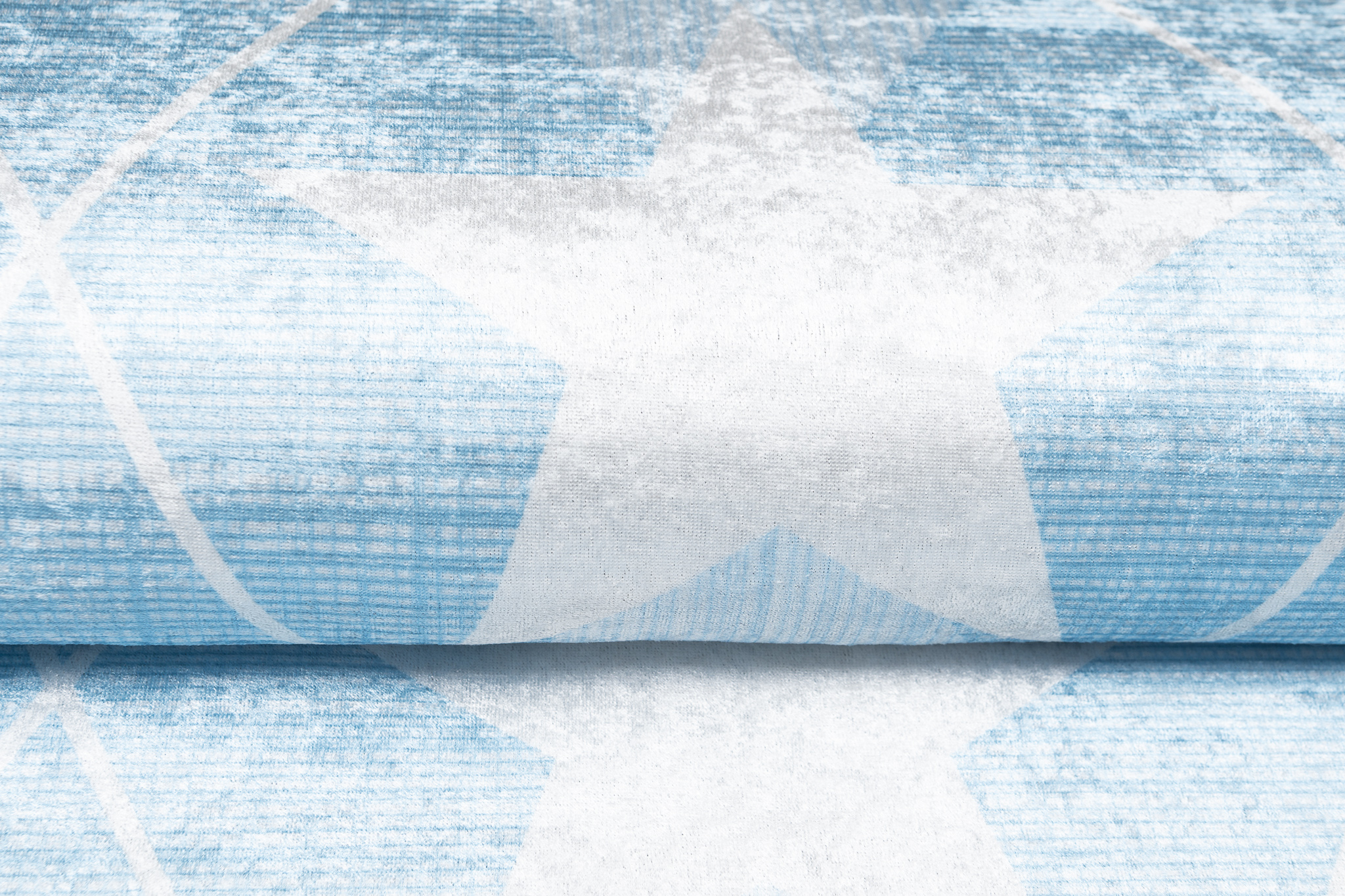 Teppich Emma Rutschfest Waschbar Blau Sterne