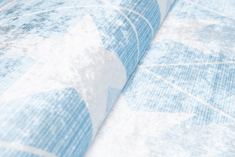Teppich Emma Rutschfest Waschbar Blau Sterne