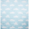 Teppich Emma Kinderzimmer Hellblau Wolken Rutschfest