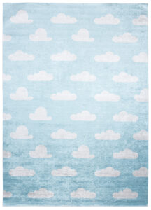 Teppich Emma Kinderzimmer Hellblau Wolken Rutschfest