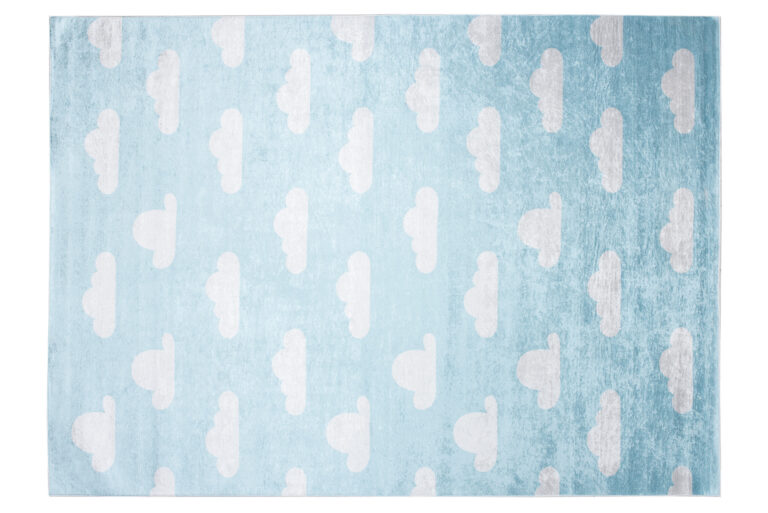 Teppich Emma Kinderzimmer Hellblau Wolken Rutschfest