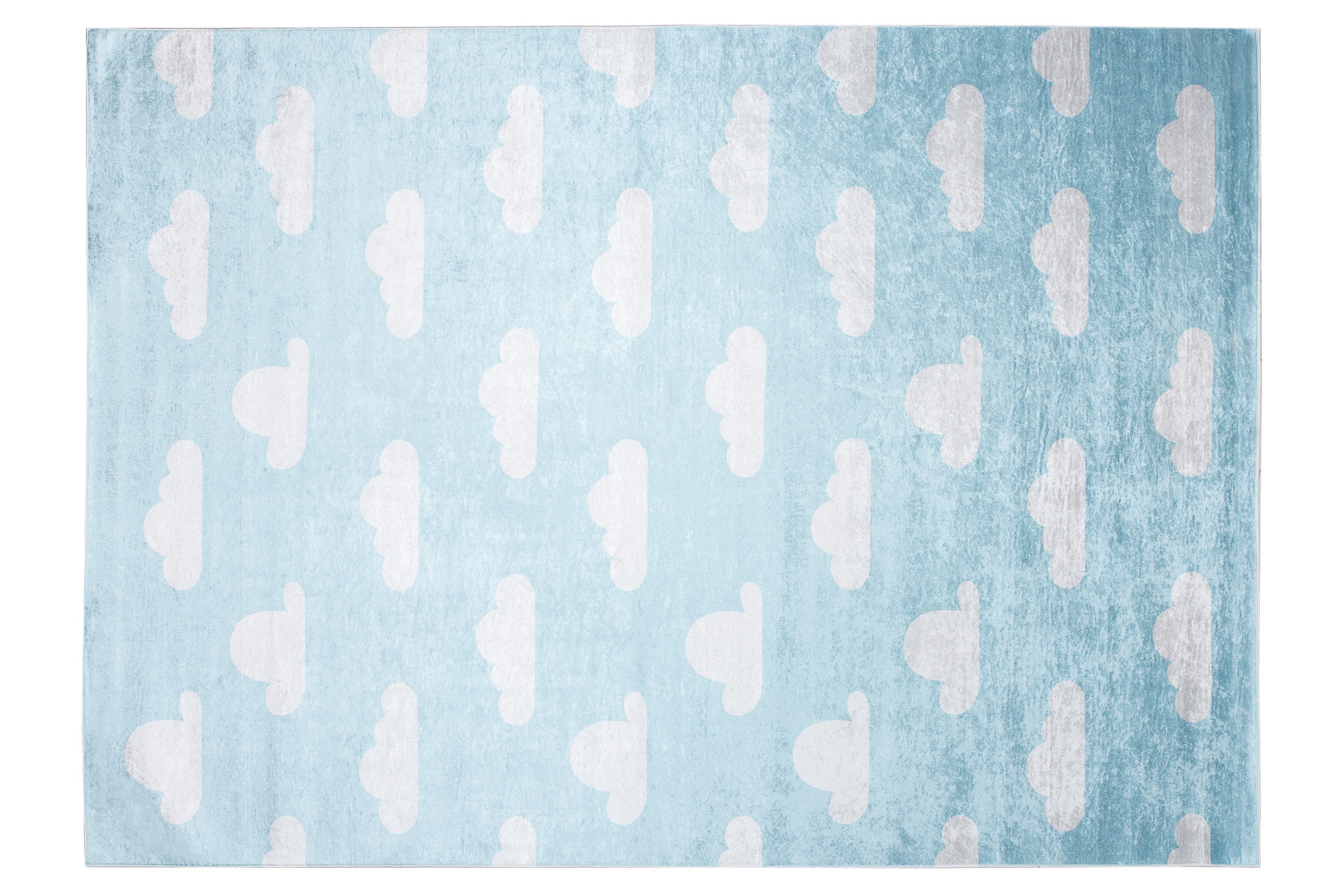 Teppich Emma Kinderzimmer Hellblau Wolken Rutschfest