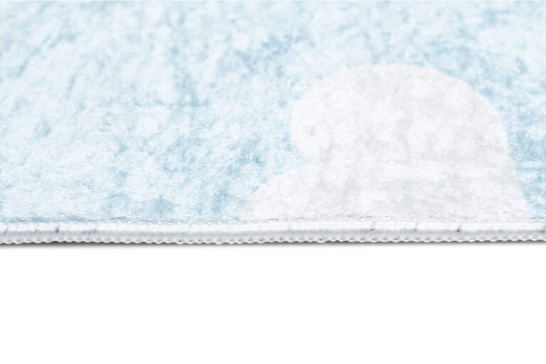 Teppich Emma Kinderzimmer Hellblau Wolken Rutschfest