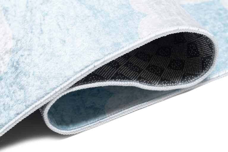 Teppich Emma Kinderzimmer Hellblau Wolken Rutschfest