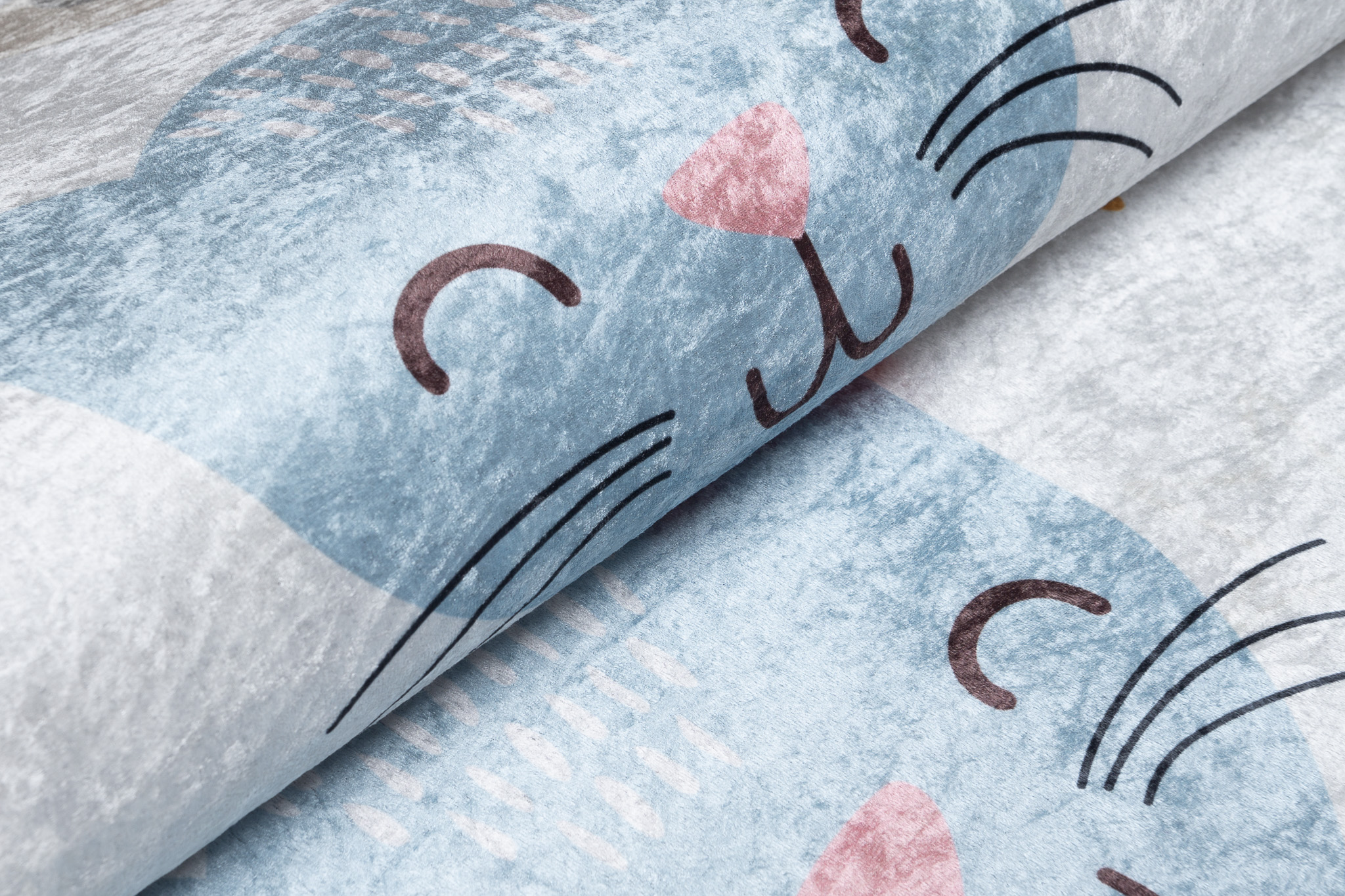 Teppich Emma Kinderzimmer Grau Bunt Tiere Rutschfest