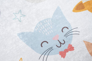 Teppich Emma Kinderzimmer Grau Bunt Tiere Rutschfest